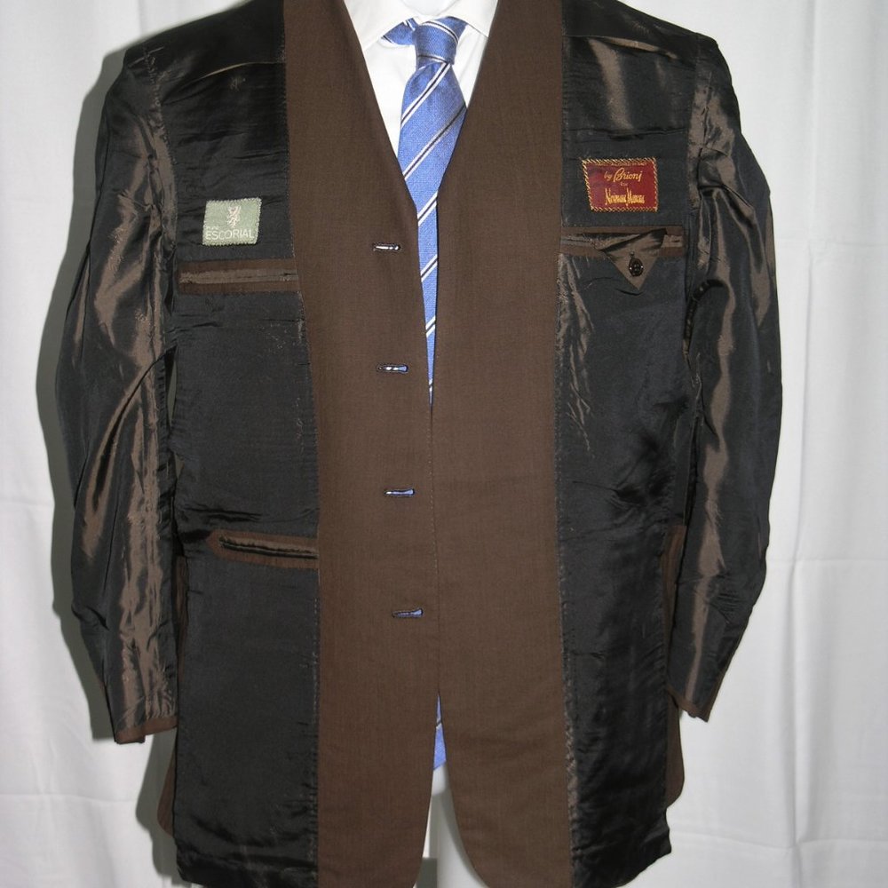 Brioni Celio Escorial Wool Solid Brown Custom Fou… - image 8